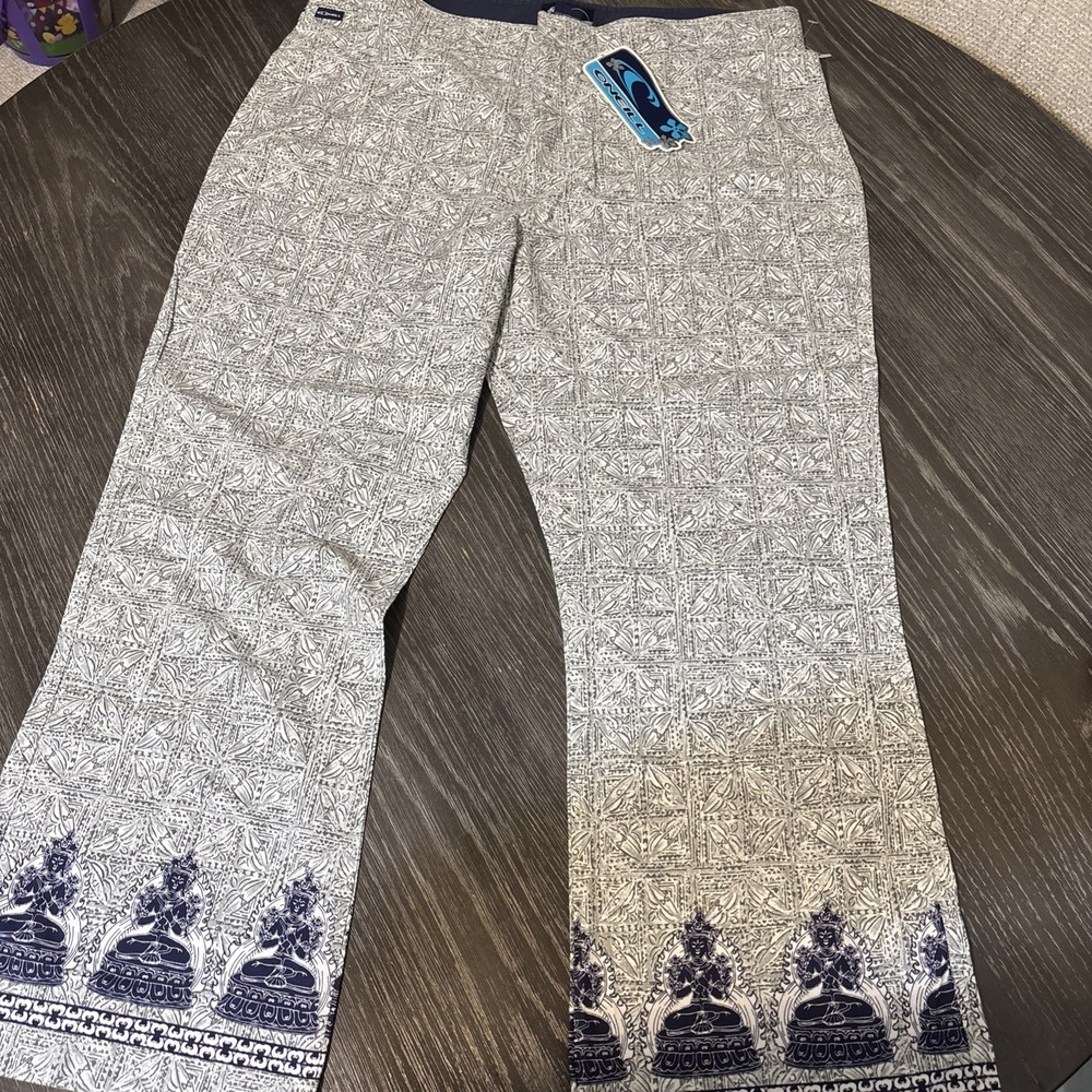 O'neill Nessie Women's Size 11 Capri Pants Floral Coral Gray NWT‎ Y2K